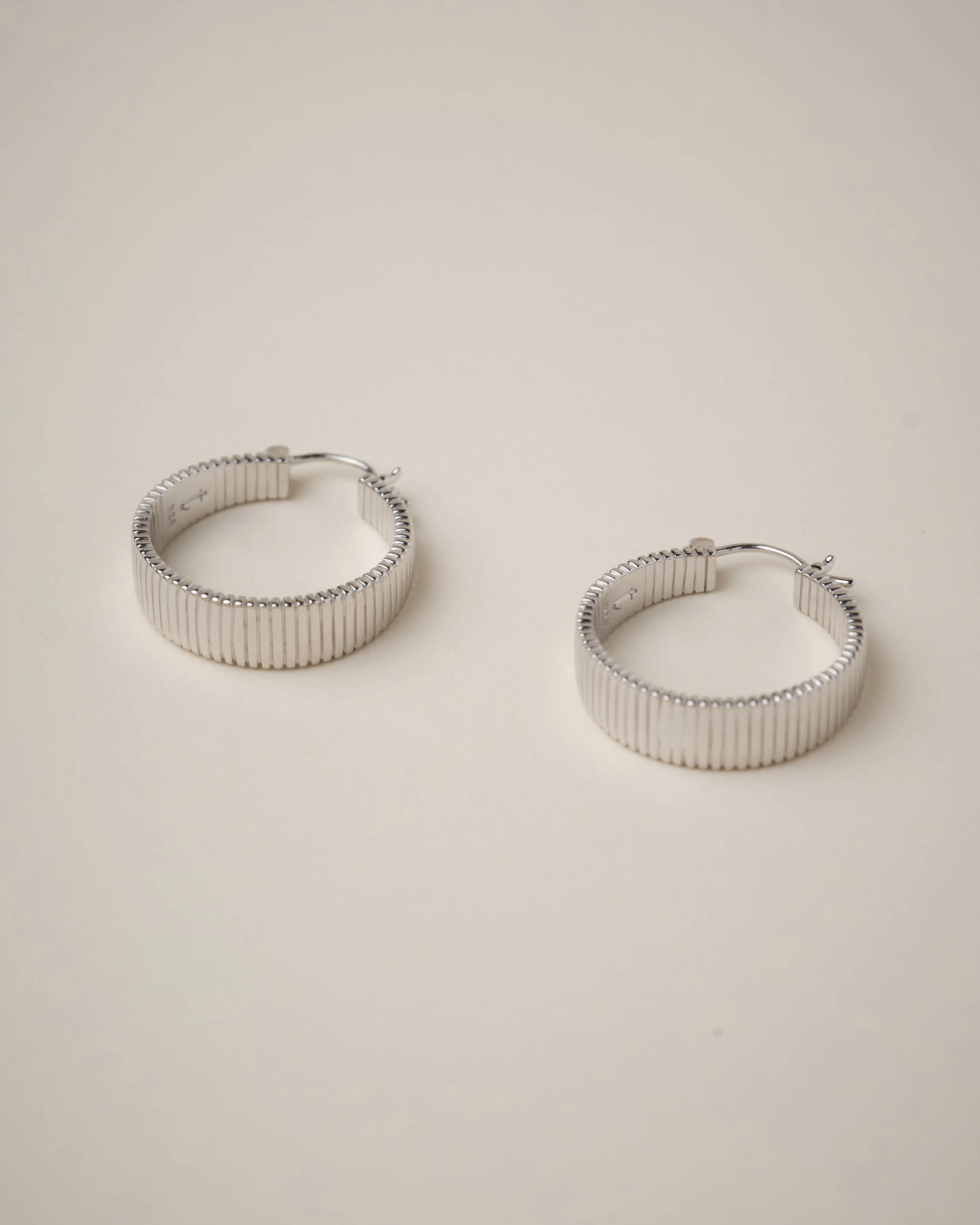 Willa Fluted Hoop Earrings 925 Recycled Sterling Silver