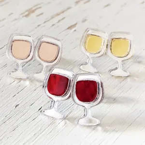 Wine Glass Earring Collection - Hypoallergenic Titanium Posts Wine Glass Earring Collection - Hypoallergenic Titanium Posts